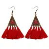Brincos retrô de estilo étnico que combinam com tudo, brincos elegantes de borla boêmia para férias femininas, brincos longos personalizados europeus e americanos