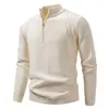 2026 Nuevo Suéter Pulóver de Punto Casual de Moda para Hombre con Cuello Alto y Media Cremallera, Talla Grande
