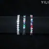 Novo Bracelete Aberto Colorido Arco-Íris Zircônia Simples e Único Nicho Colorido Bangle com Estilo Elegante e Generoso Atacado