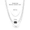 Collar apilable empalmando moda estilo frío cadena clavicular cadena colgante para mujer retro versátil negro doble capa