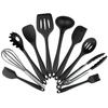 Utensilios de cocina de silicona transfronterizos, 10 piezas, espátula de silicona antiadherente, cuchara, todo en uno, utensilios de cocina resistentes a altas temperaturas, caja de color