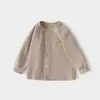 Casaco de Bebê Primavera Outono Meninos Meninas Cardigã Fino Casual Roupa para Criança de Um Ano Roupas de Outono Infantil Top de Bebê