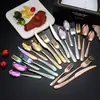 Juego de Cubiertos de Acero Inoxidable de 20 Piezas Cubiertos de Alto Valor Corte Estrella Diamante Estilo Occidental Cuchillos Tenedores Cucharas Cuchillos para Bistec Cucharas de Postre