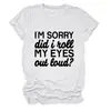 LO SIENTO ¿RODÉ Amazon Ebay Sitio Independiente Camiseta Casual Sencilla para Mujer Cuello Redondo Manga Corta