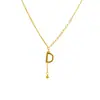 Nuevo Estilo Collar con Colgante de Letra Simple para Mujer Dorado Imitación Accesorio de Moda Versátil Campana Chapado en Oro Joyería Letras Inglesas