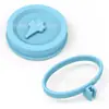 Novo Conjunto de Tampa de Silicone para Copo e Anel para Colher, Tampa para Pote Mason, Tampa de Silicone à Prova de Poeira, Silicone de Grau Alimentício à Prova de Vazamento