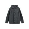 Yidao Roupas Vintage 2026 Outono Novo Cardigan com Capuz Retrô Americano Masculino Simples Moderno Versátil Jaqueta de Tricô