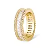 Anillo de circonita cuadrada con microincrustaciones de diamante para hombres y mujeres, estilo hip hop, de venta transfronteriza, de tendencia europea y americana
