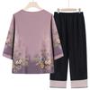 Traje de Vestido de Verano para Abuela para Mujeres de Mediana Edad y Mayores Conjunto de Dos Piezas con Mangas de Siete Puntos para Madre Cardigan Suelto de Verano para Señora de 70 Años