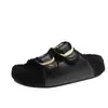 Pantuflas peludas cómodas de suela blanda retro casual para mujer, adecuadas para usar al aire libre, nuevas sandalias de plataforma con suela gruesa que aumentan la altura, otoño 2026