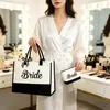 Exclusivo para ventas transfronterizas: Set de bolso de mano para novia, bolsa de lona tipo tote con contraste blanco y negro, bestseller en AliExpress