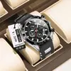 Marca Suiza Cronógrafo Multifuncional Reloj para Hombre Correa de Silicona Reloj de Cuarzo Transmisión en Vivo Comercio Exterior Modelo Popular Dropshipping