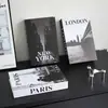 Nueva York Londres París Adornos de Libro de Simulación Hotel Cafetería Decoraciones Suaves Libros Falsos Creativos Atrezo de Revista Modelo de Libro