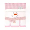 [Personalización de Pedidos Pequeños] Decoraciones Navideñas Transfronterizas Funda para Silla Muñeco de Nieve Lentejuelas Rosas Funda de Apoyo Europa y Estados Unidos