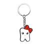 Serie Dentista de Dientes Lindo Dibujo Animado Llavero Colgante para Mochila Llavero DIY Decoración Llavero de Goma Suave PVC