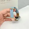 Adecuado para Correa de Apple S12S98765Se Watch, Pulsera de Cuero, Hebilla de Anillo Linda de Garra de Gato, Correa de Reloj Versátil para Mujer
