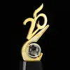 Trofeo de Alta Calidad para Aniversario Trofeo Personalizado de Cristal y Metal 5 10 15 20 Años Premio Souvenir para Reunión Anual de Empresa