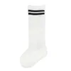 Calcetines Deportivos de Malla Finos para Niños Primavera y Verano, Calcetines Lisos Negros y Blancos para Estudiantes, Calcetines de Media Pantorrilla, Calcetines Largos para Bebé de Algodón Peinado