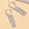 Arete de Borla Larga Elegante Versátil Aretes de Círculo para Mujer Adelgazantes para Rostro Redondo Diseño Nicho de Alta Gama Nuevos Aretes