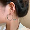Pendientes de Aro Grandes Lisos Dorados y Plateados Estilo Europeo y Americano con Pasador de Plata de Ley S925 para Mujer, Joyería al por Mayor de Círculo Atmosférico de Lujo Ligero
