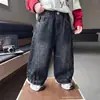Jeans para niño, nuevo modelo otoño 2026, populares este año, pantalones curvos holgados para niños, pantalones largos elegantes para niños pequeños