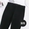 Leggings Femininas de Algodão Plano 220g com Cintura Alta e Renda para Outono e Primavera, Controle de Barriga, Comprimento Nove Pontos, Gancho de Linha Única, Efeito Emagrecedor