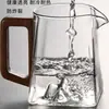Juego de té con un mango alto de madera, diseño con vista a la montaña, taza creativa, taza de té kung fu, vaso de gran capacidad, base cuadrada de silicona, estilo simple