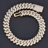 Colar Cuban Chain Full Diamond com Fecho de Encaixe Europeu e Americano, Seis Fileiras de Zircônia, para Homens, Joia de Hip-Hop de Alta Qualidade, Tendência, Personalização