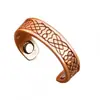 Anillo Abierto Elegante y Sofisticado con Patrón Tallado Tótems para Hombres, Venta Caliente Transfronteriza Anillo de Moda Retro Magnético de Cobre Rojo