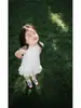 Vestido de Verano para Niña 2026 Modelo Nuevo Infantil Hermoso Encaje con Lazo Vestido Blanco tipo Tanque Vestido de Cumpleaños para Bebé