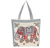 Estilo étnico lona saco grande de lado único jacquard bordado elefante bolsa bolsa de ombro versátil animal padrão bolsa das mulheres