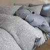 Juego de Cama de Hilo de Algodón de Alta Gama de Tres Capas de Cuatro Piezas 2025 Algodón Puro Lujo Accesible Jacquard Funda Nórdica Sábanas Ropa de Cama Juego de Tres Piezas