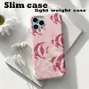 Capa para iPhone 15PM com peixes tropicais em aquarela rosa degradê, película fina para iPhone 17, capa protetora de telefone para comércio exterior