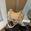 Bolsa transversal de corrente com padrão losango transfronteiriça para mulheres, nova tendência outono 2026, bolsa de ombro cruzada para trabalho e deslocamento