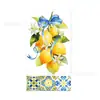 Bp039 Platos de Papel de Porcelana Azul Limón y Blanco para Fiestas Navideñas, Juego para 8 Personas, Decoración Estilo Chino, Papel Desechable