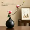 Vaso Pequeno de Cerâmica Preta Retro Chinês Decoração de Flores Secas para Mesa de Sala de Estar Enfeites Mesa de Centro Zen Ikebana Sensação