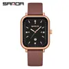 Sanda Casual Retro Relógio de Pulso com Pulseira de Tecido Xadrez Feminino Nicho Calendário Pulseira de Silicone Relógio Feminino 1134