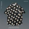 Camisa Floral de Manga Corta de Verano Estilo Japonés Estilo Hong Kong Retro Moderna Holgada para Hombres Playa Hawaiana Parejas