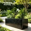 Macetero de terrazzo para jardín hecho de fábrica con una textura vintage de lujo ligero, adecuado para calles comerciales, maceta grande para exteriores, en stock