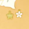 Pendientes de flores de cinco colores, accesorios para el cabello, banda de goma, colgante de aleación de aceite, pétalos de flores, accesorios