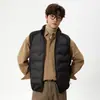 Chaleco de plumón Enbu para hombre, 90% plumón de pato blanco, cuello alto, para deportes al aire libre, casual, versátil, corte holgado, ropa de abrigo cálida