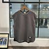 Chaleco de verano nuevo para hombre, camiseta sin mangas holgada y transpirable con hombros anchos, chaleco americano de cuello redondo de color sólido pesado, moderno