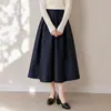 Falda acampanada con estampado en relieve estilo europeo y americano, falda midi de cintura alta línea A, diseño ligeramente abullonado para acentuar la cintura y estilizar las caderas, falda jacquard con patrón intrincado para mujer