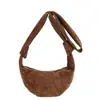 Bolso de Cuerno de Gamuza Estilo Retro Perezoso para Mujer Tendencia Otoño 2025 Bolso de Media Luna Versátil de Moda Bolso de Hombro Único Bolso Cruzado