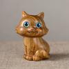 Hot criativo bonito gatinho enfeites de sândalo verde enfeites de mesa artesanato em madeira jóias atacado