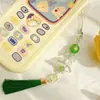 Sino de vento criativo de água-viva pequeno e fresco de primavera, pingente de flor de lírio-do-vale em esmalte colorido, corrente para celular, enfeites para carro, pingente de bolsa
