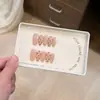 Parches para uñas de verano simples, transparentes, color nude con lunares, que realzan el tono de la piel y dan un toque de alta gama, estilo mediano-largo hecho a mano para estudiantes