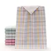 Tela Jacquard de Doble Capa Algodón Puro Gasa Toalla Tela Libre de Torsión Cuadros de Color Toalla de Baño Mismo Estilo Caja de Regalo