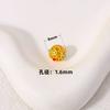 Cuentas redondas huecas de oro arena con agujeros pasantes, cuentas de pino verde, pulsera tejida a mano DIY, collar de cuentas sueltas con cuentas, accesorios de joyería