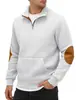 Moletom Casual Masculino Jacquard Suede Xadrez Pequeno Gola Alta Meio Zíper Outono Inverno Amazon Transfronteiriço